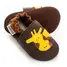 Pantofi de interior din piele naturala, talpa din piele intoarsa, Brown giraffe, Liliputi- 2006001010152-Liliputi