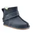 Cizme piele pentru copii, talpa flexibila, imblanite, albastru atlantic - RO-106-12-24-By Pebebe