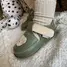 Pantofi barefoot, primii pasi, piele naturala, talpa flexibila, verde, ursulet, Greer- Ari-004-16-Ariana Baby Shoes