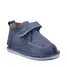 Pantofi din piele naturala pentru copii, talpa cauciuc, scai, Bubu, albastru inchis- RO-110-9-24-By Pebebe
