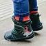 Ghete baieti barefoot, piele naturala, captusite, verde smarald, dinozaur, D.D.Step - W070-42838A-25-D.D. Step