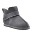 Cizme din piele pentru copii, talpa flexibila, imblanite, gri - RO-106-22-24-