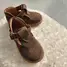Pantofi fete, piele naturala, talpa flexibila, decupati, maro inchis, Pony- RO-302-3-25-By Pebebe