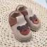 Pantofi primii pasi, barefoot, piele naturala, talpa flexibila, bej, ursulet- RO-16-13-23-By Pebebe