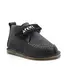 Pantofi din piele naturala pentru copii, talpa cauciuc, scai, Bubu, negru- RO-110-12-22-By Pebebe