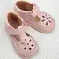 Sandale barefoot copii, piele naturala, primii pasi, talpa flexibila, roz- RO-502-5-17-By Pebebe