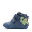 Ghete D.D.Step baieti, piele naturala, imblanite, albastru, dinozaur - W066-52525A-25-D.D. Step