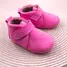 Pantofi de interior pentru copii, piele naturala, talpa din cauciuc antiderapanta, captuseala textila, fuchsia- RO-400-3-25-By Pebebe
