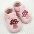 Pantofi barefoot copii primii pași din piele naturală cu talpă flexibilă – roz cu model ciupercuță- RO-16-21-22-By Pebebe