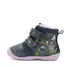 Ghete D.D Step fete, piele naturala, talpa flexibila, imblanite, bleumarin cu flori si albinute - W015-52997B-24-D.D. Step