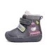 Ghete inalte din piele naturala pentru fete, D.D.Step, imblanite, gri inchis, pasare in colivie - W071-52381B-25-D.D. Step