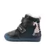 Ghete inalte imblanite D.D.Step, piele naturala, talpa flexibila si fluorsecenta, bleumarin, model cu girafa - W029-52766A-24-D.D. Step
