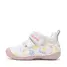 Pantofi D.D. Step fete, primii pasi, piele naturala, talpa flexibila, alb cu imprimeu flori- S015-61675-24-D.D. Step