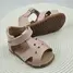 Sandale din piele naturala, talpa flexibila, barefoot, roz pudra- RO-800-1-24-By Pebebe