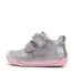 Pantofi D.D. Step, Barefoot, fete, piele naturala, primii pasi, argintiu, design cu inimoare si mesaj- S070-62332-20-D.D. Step