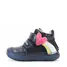 Ghete D.D Step fete, fluorescent, piele naturala, talpa flexibila, captuseala textila, bleumarin sidef, model curcubeu si inimioara - A082-62750M-31-D.D. Step