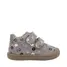 Pantofi Primigi, fete, primii pasi, piele naturala, talpa flexibila, varf protector, gri cu print flori- 2400077-25-Primigi