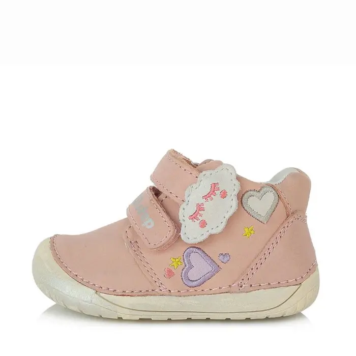 Pantofi din piele naturala primii pași, Barefoot, D.D.Step, roz- S070-822-25-D.D. Step-