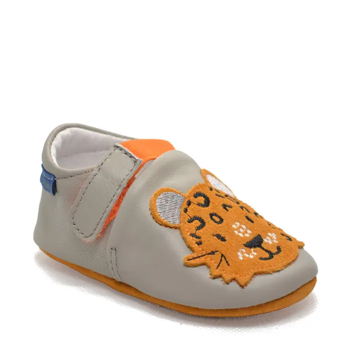 Pantofi de interior din piele naturala, gri, tigru, D.D. Step- K1596-166-22/23-D.D. Step-