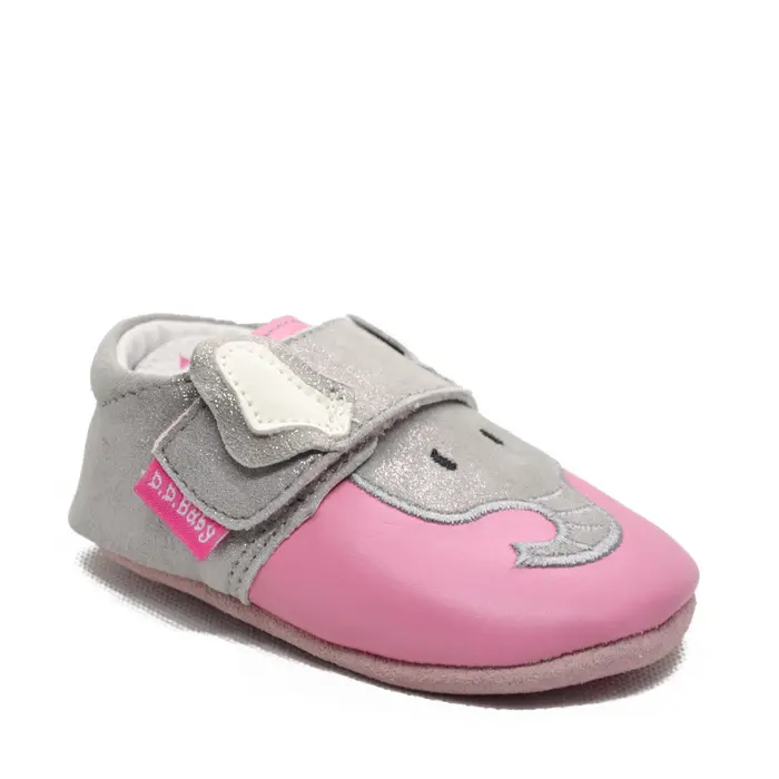 Pantofi de interior din piele naturala, roz, elefant, D.D. Step- K1596-272-22/23-D.D. Step-