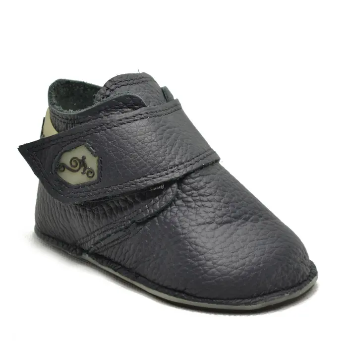 Pantofi din piele, barefoot, pentru primii pasi, Magical Shoes, BALOO, negru- BA02-23-Magical Shoes-