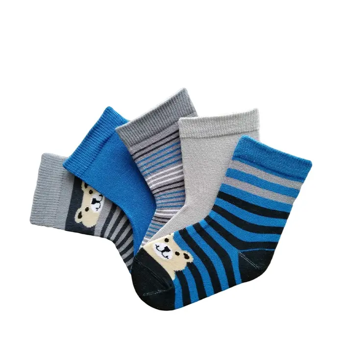 Sosete set 5 perechi, bumbac si elastan, baieti, modele asortate cu dungi- 326-5-7-23-27-CISEROM-