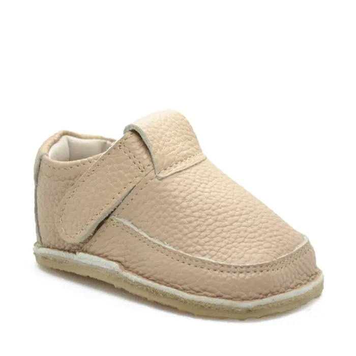 Pantofi din piele moale cu talpa flexibila si captuseala, cappuccino- RO-15-8-19-By Pebebe-