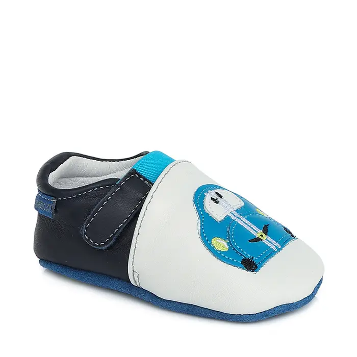 Pantofi de interior din piele naturala, albastru, masinuta, D.D.Step- K1596-316-22/23-D.D. Step-