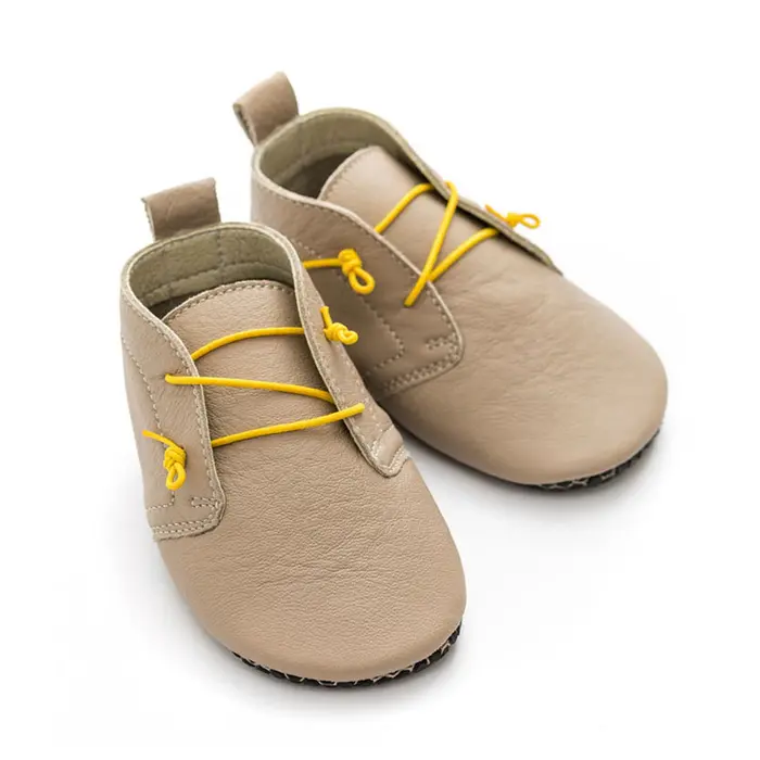 Pantofi din piele naturala, talpa din piele cu tampoane antiderapante, Urban Latte, Liliputi- 2006001012644-Liliputi-