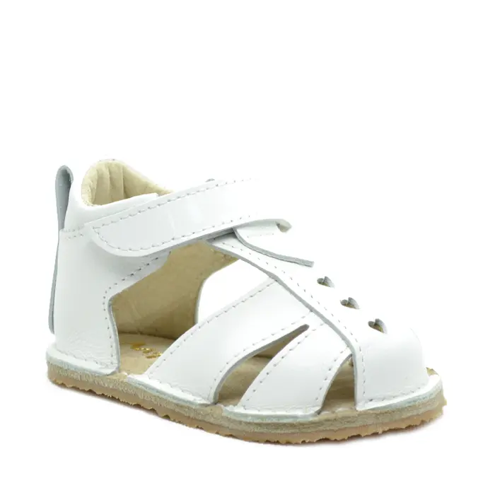 Sandale copii din piele naturala cu talpa flexibila vibram, alb- RO-101-alb-23-By Pebebe-