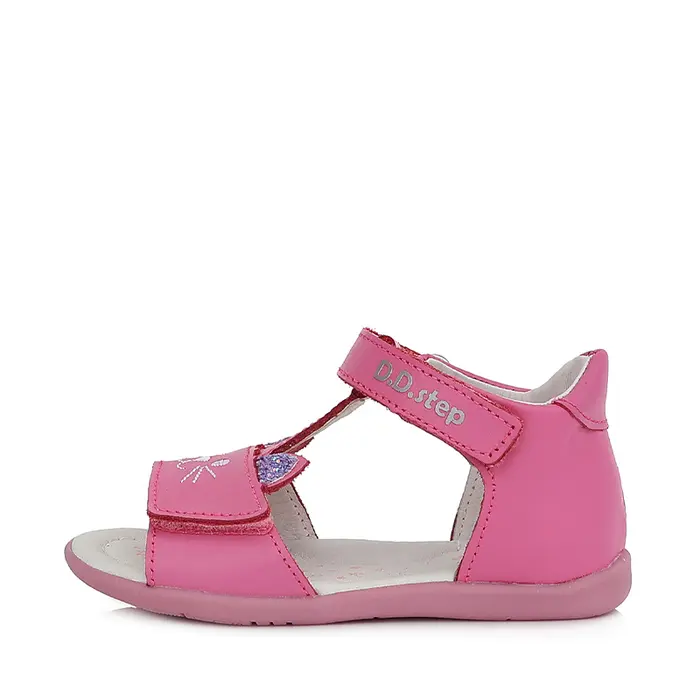 Sandale din piele naturala pentru fete, pisica, roz, D.D.Step- G075-337B-21-D.D. Step-