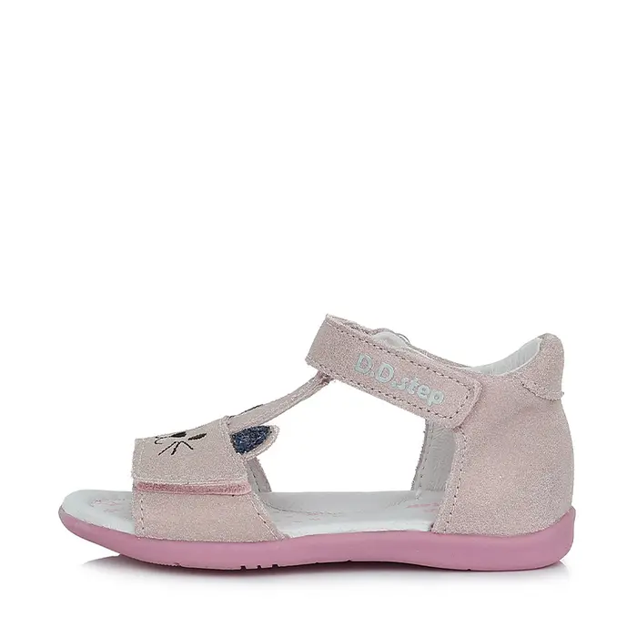 Sandale din piele naturala pentru fete, pisica, roz sidef, D.D.Step- G075-337M-30-D.D. Step-