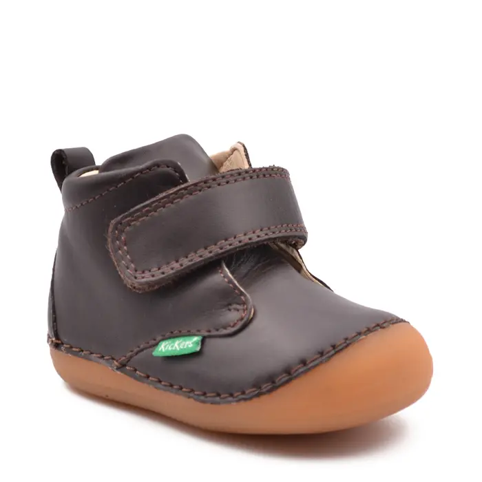 Ghete Sabio, piele naturala, talpa flexibila, maro inchis, Kickers- 584348-10-92-24-Kickers-