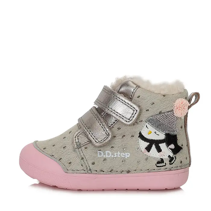 Ghete din piele naturala, talpa flexibila, crem, pinguin, D.D.Step- W066-352B-25-D.D. Step-