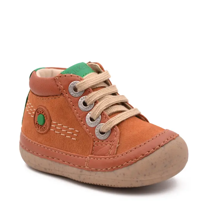 Pantofi Sonistreet, piele naturala si piele intoarsa, talpa flexibila, camel, Kickers- 928062-10-114-25-Kickers-
