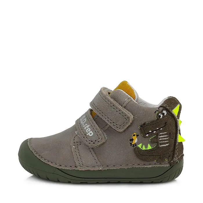 Pantofi baieti, barefoot, gri, dinozaur, D.D.Step- S070-316A-25-D.D. Step-