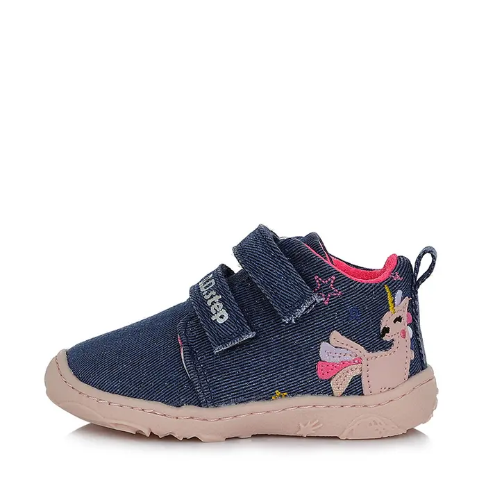 Pantofi barefoot, primii pași, material textil, bleumarin, ponei, D.D.Step- C077-334-25-D.D. Step-