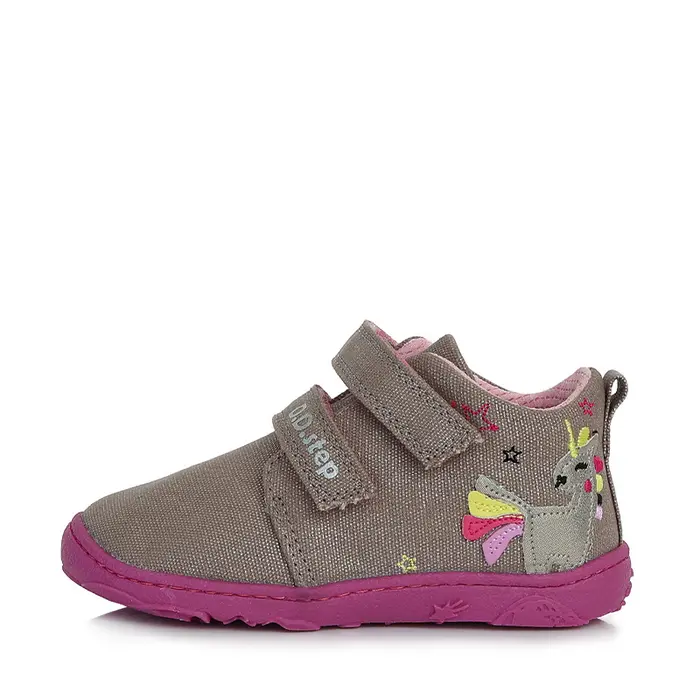 Pantofi barefoot, primii pași, material textil, gri, ponei, D.D.Step- C077-334A-25-D.D. Step-