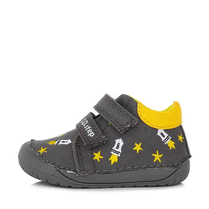 Pantofi barefoot, primii pași, material textil, gri, rachete, D.D.Step- C070-321B-25-D.D. Step-