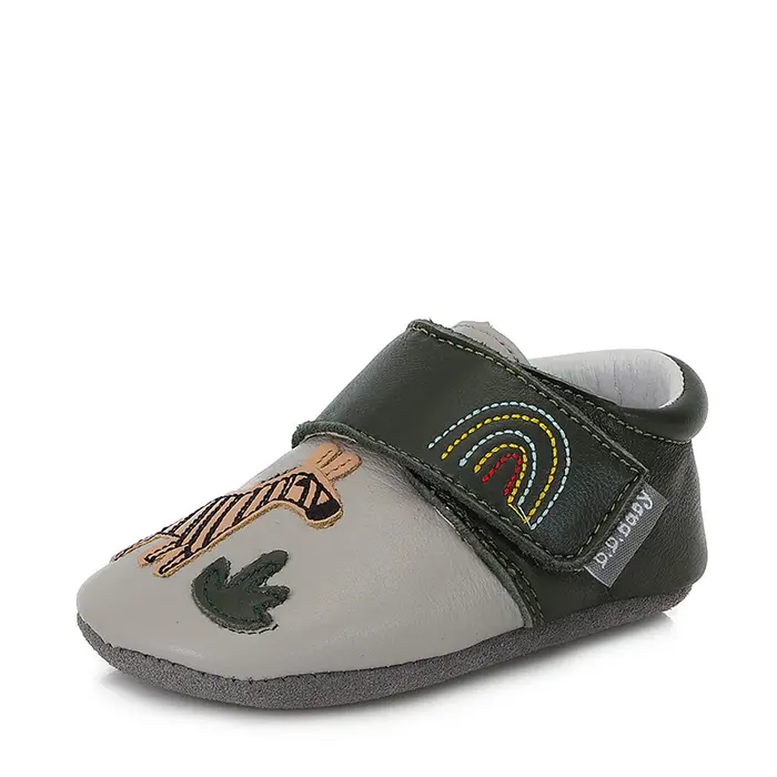 Pantofi primii pasi, interior, piele naturala, gri, girafa, D.D.Step- K1596-368-22/23-D.D. Step-