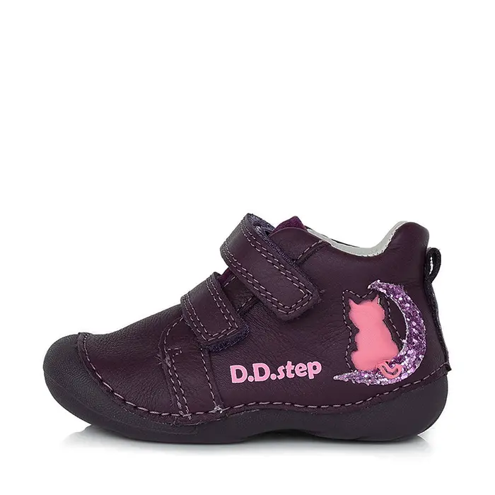 Pantofi primii pasi fete, violet inchis, pisica, D.D.Step- S015-353B-24-D.D. Step-