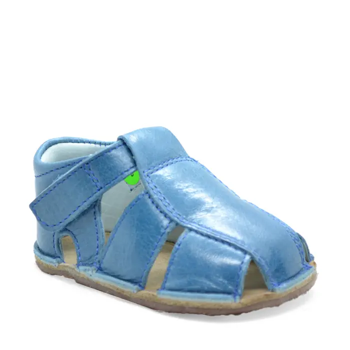 Sandale din piele naturală cu scai și talpă din cauciuc flexibil, denim, LUY- RO-12-1-19-By Pebebe-