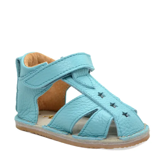 Sandale din piele naturala pentru copii cu talpa flexibila, baby blue- RO-200-11-23-By Pebebe-