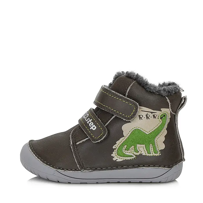 Ghete Barefoot, piele naturala, captusite, maro, dinozaur, D.D.Step- W070-327A-25-D.D. Step-