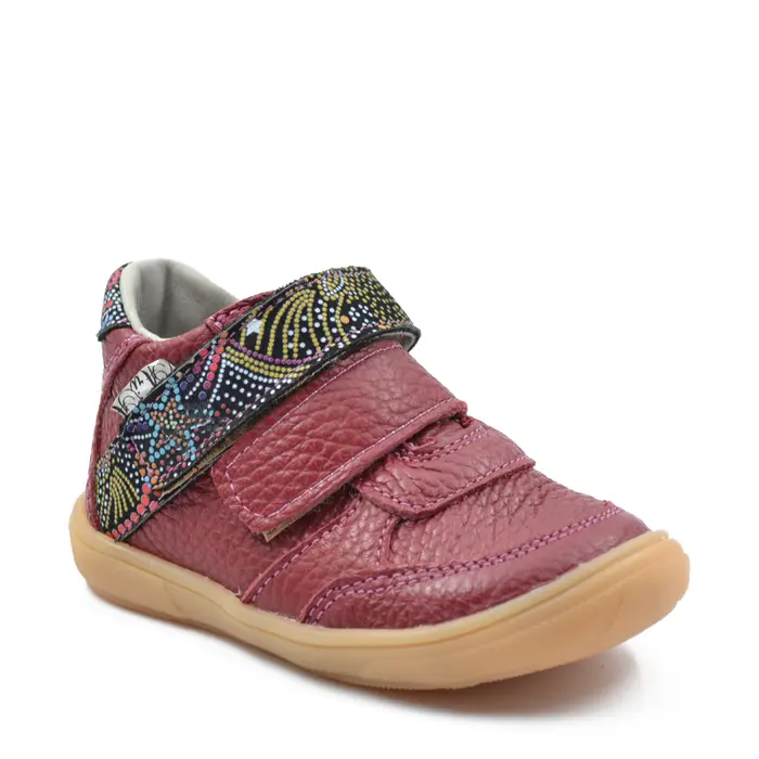 Pantofi din piele naturala, talpa flexibila, rosu bordeaux, Deborah- Ari-002-26-Ariana Baby Shoes-