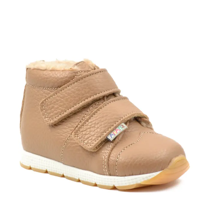 Ghete primii pasi, piele naturala, talpa flexibila, maro deschis, Victoria- Ari-205-26-Ariana Baby Shoes-