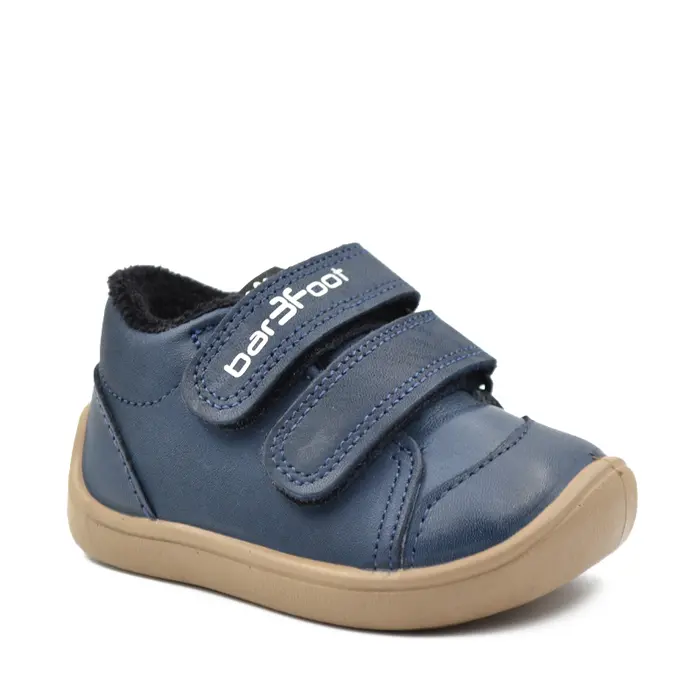 Ghete barefoot copii, piele naturala, captuseala textila, bleumarin, Elf Step tex, Bar3foot- 5905811261990-Bar3foot-