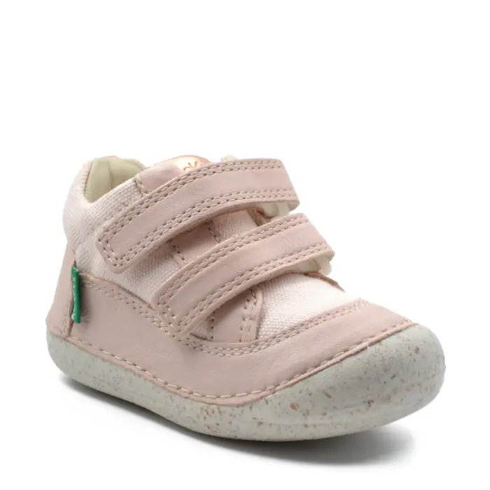 Pantofi Sostankro, piele naturala si material textil, talpa flexibila, roz deschis, Kickers- 894561-10-131-25-Kickers-