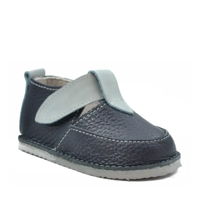 Pantofi baieti, barefoot, primii pasi, talpa flexibila, bleumarin cu bleu, Miki- RO-301-5-24-By Pebebe-