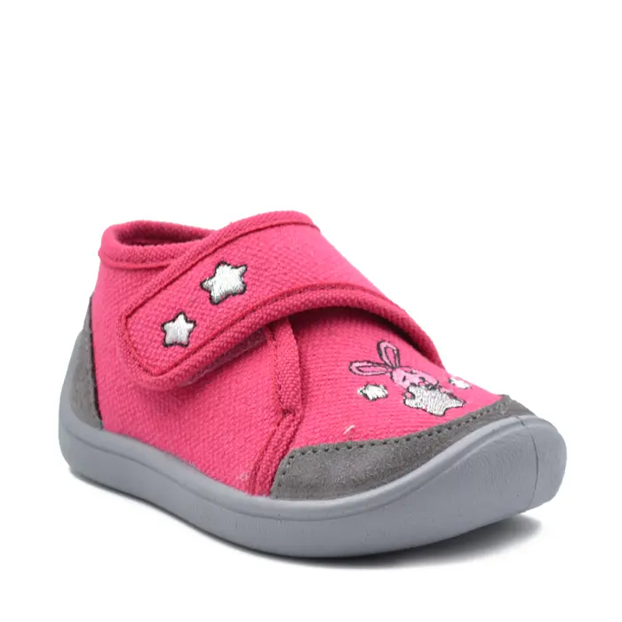 Pantofi barefoot copii, material textil, Elf Pascal, roz, iepuras, Bar3foot- 2BE4/1R-25-Bar3foot-